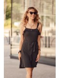 Lace strap dress, black 24176 - Online store - Boutique